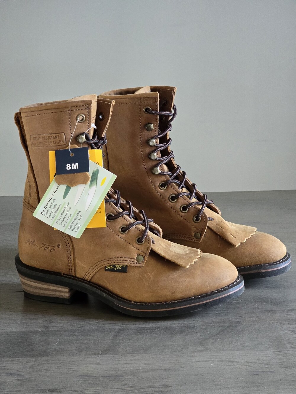AdTec Women's 8" Brown Leather Soft Toe  Packer Durable Work Boots Size 8M